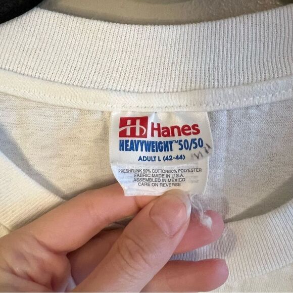 ✨ Vintage Hanes White Shirt Music Fields Country Large - Picture 3 of 9